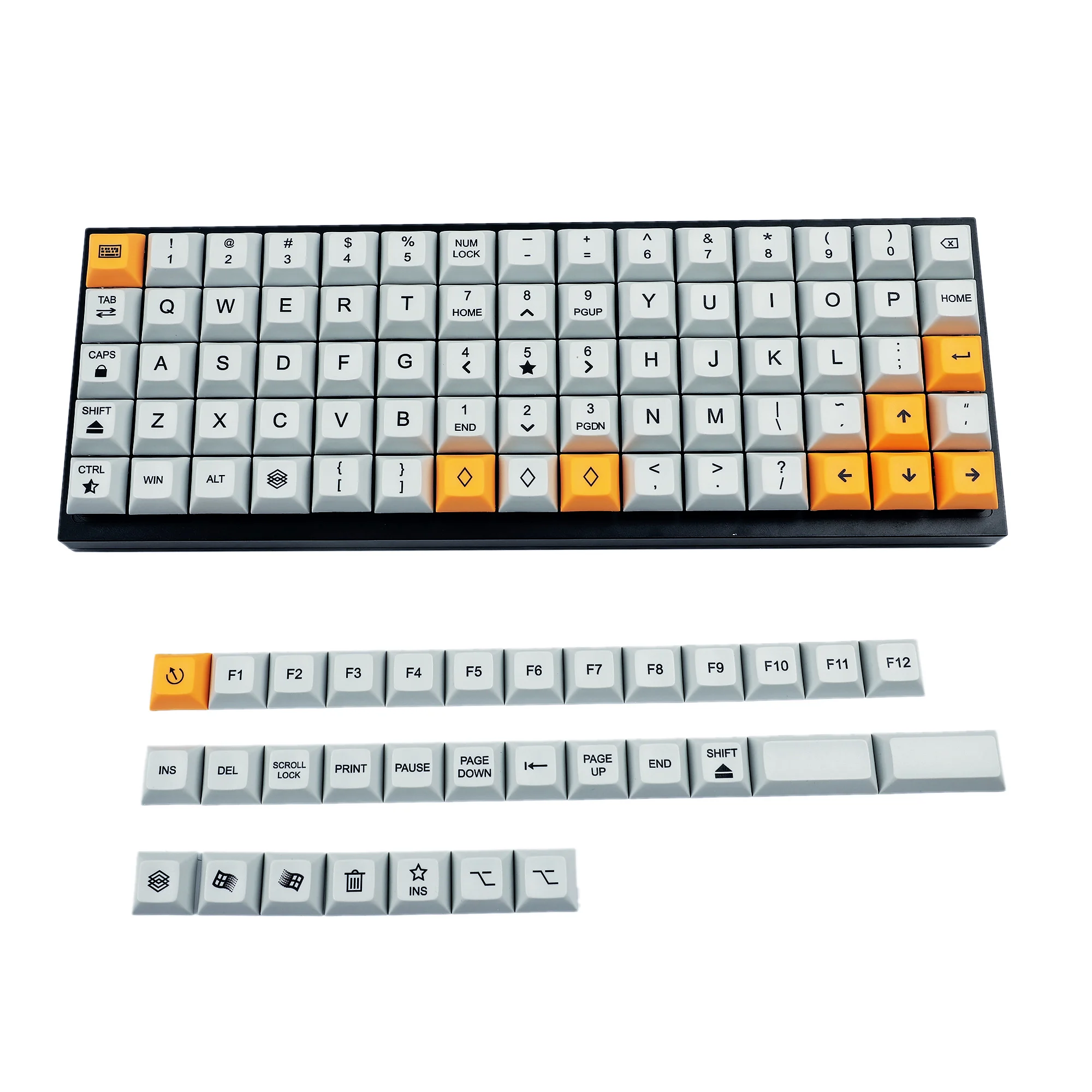 DSA Profile 75 Keys Dye Sub PBT Suitable For Ortholinear Layout Keycaps For Mechanical Keyboard XD75 ID75 Planck Preonic Niu40