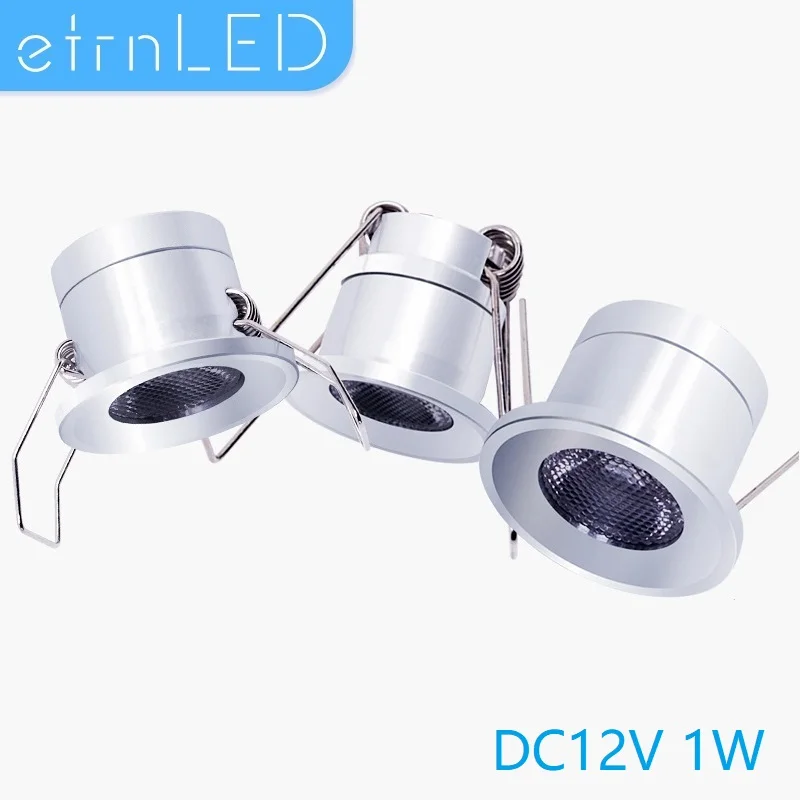 etrnLED 12V 1W Mini Led Spots Dimmable Ceiling Lamp Foco Led Interior Small Recessed Spotlights for Home Cabinet Closet Showcase