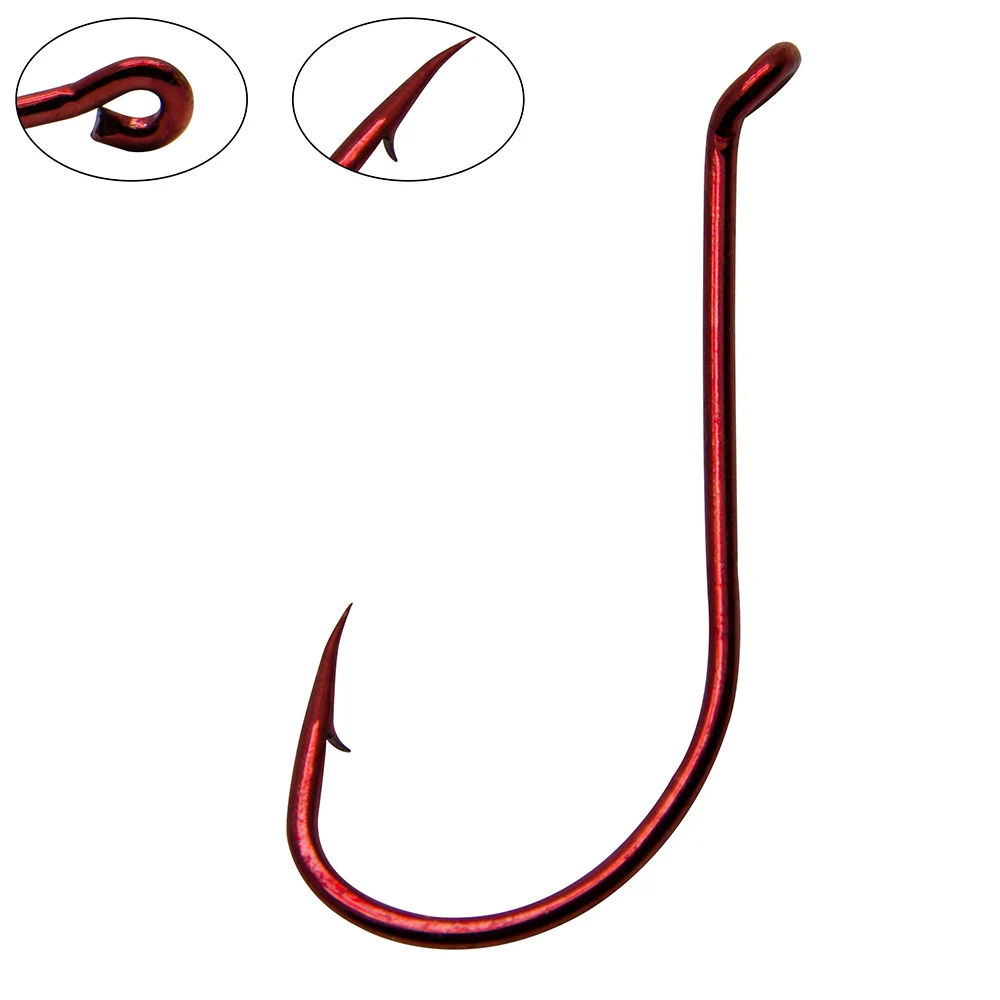 

25pcs Red Octopus Hook High Carbon Steel Fishing Hook Circle Sea Fishing for Lure Worm Jigging Freshwater Offshore Catfish Bass