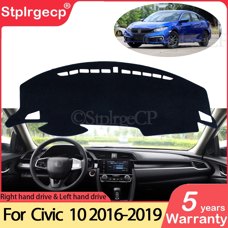 

For Honda Civic 10 2016~2019 Anti-Slip Mat Dashboard Cover Pad Sunshade Dashmat Protect Carpet Accessories FB FK FA FD 2017 2018