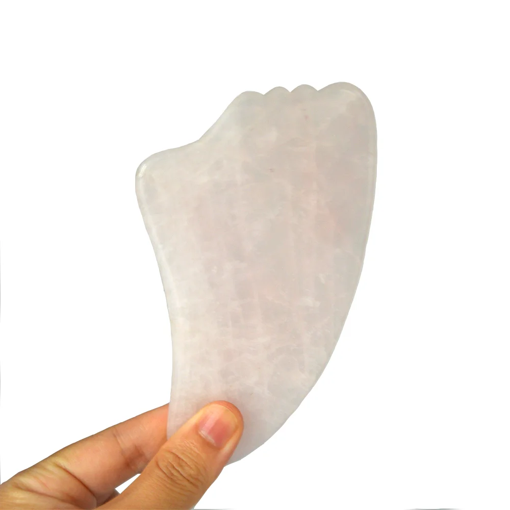 

New Shape Jade Body Massager Polished Healthcare Rose Quartz Gua Sha Board Crystal Stone Guasha Tool Finger Massager