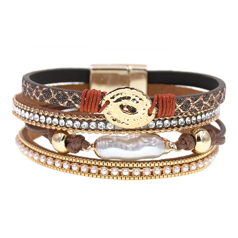 WELLMORE NEW leather bracelets for women fashion magnet charm Bracelets & Bangles Female Jewelry wholesale dropshipping