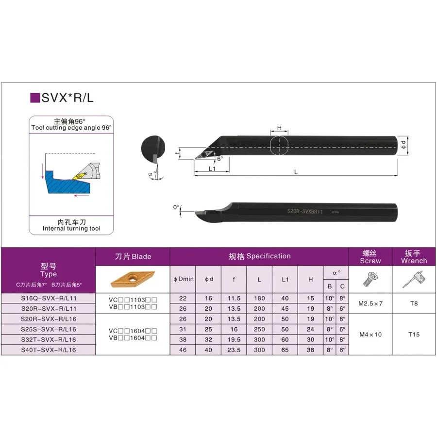 S16Q-SVXCR11 S20R-SVXCR11 S20R-SVXCR16 S25S-SVXCR16 interno torneamento ferramenta titular svxcl torno cnc caramanchão, para inserções de carboneto vcmt