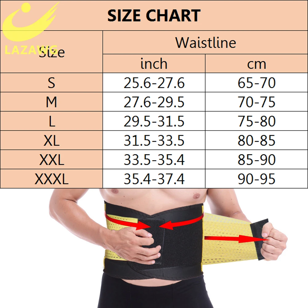 LAZAWG Men Body Shaper Trimmer Belt Workout Gym Waist Trainer Tummy Slimming Sheath Sauna Abdomen Shapewear Weight Loss Corset