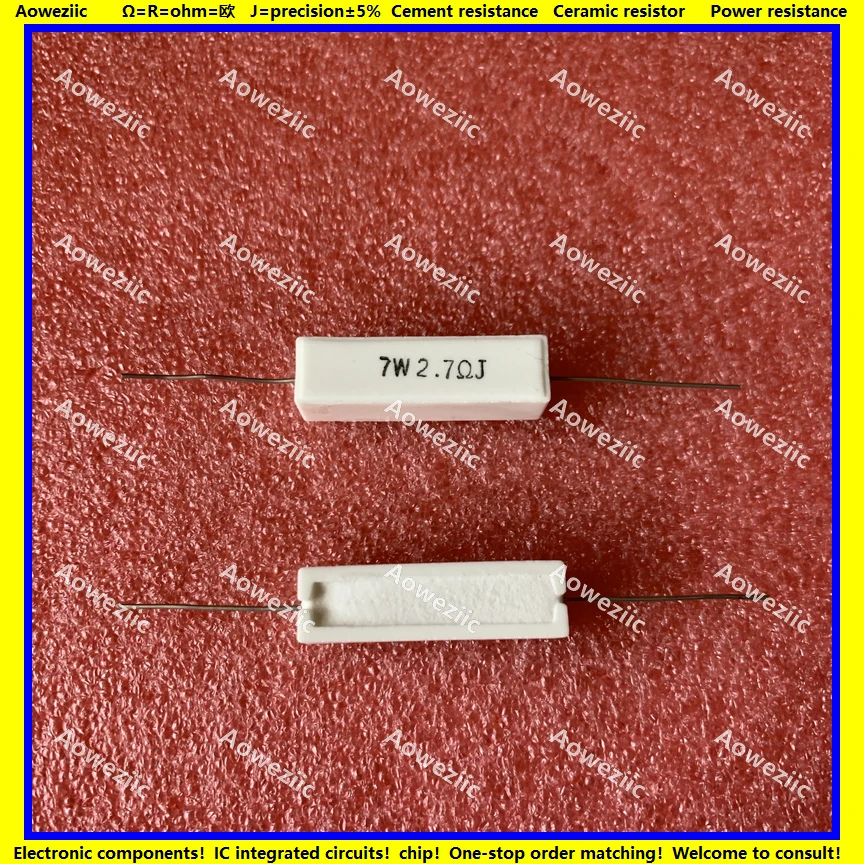 10Pcs/Lot 7W2R7J 7W2.7ΩJ RX27-1 SQP Horizontal Cement Resistance 7W2.7ohm 2.7R Ceramic Resistance Precision ±5% Power Resistance