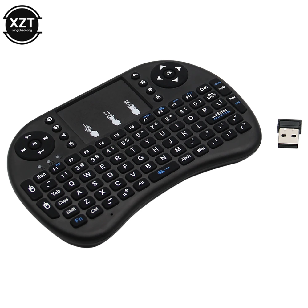 I8 2.4GHz Teclado Sem Fio Backlight Air Mouse Controle Remoto Touchable Handheld para Smart TV Box Desktop PC 7 Cores
