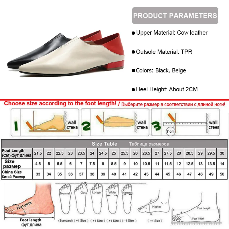 Phoentin Genuine Leather Spring Mules pointed toe Soft Loafers mixed colors Designer Ladies Moccasins Women Casual Shoes FT981