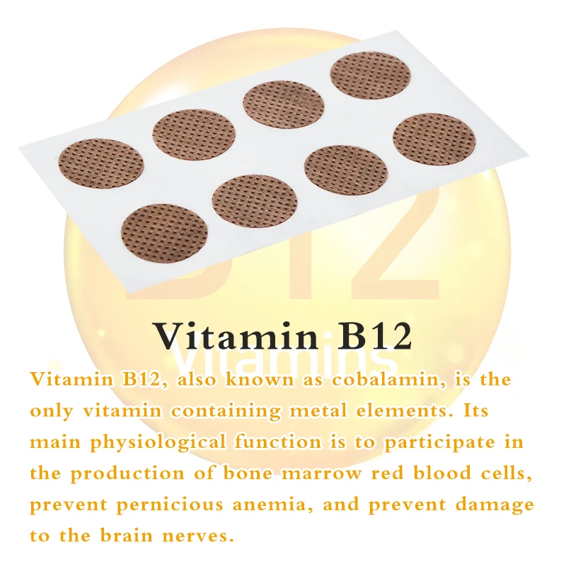 24pcs/lot Vitamin B12 Energy Plaster Eliminate Irritability Promote Cell Mature Body Pain Relief Patch Muscle Relax Sticker