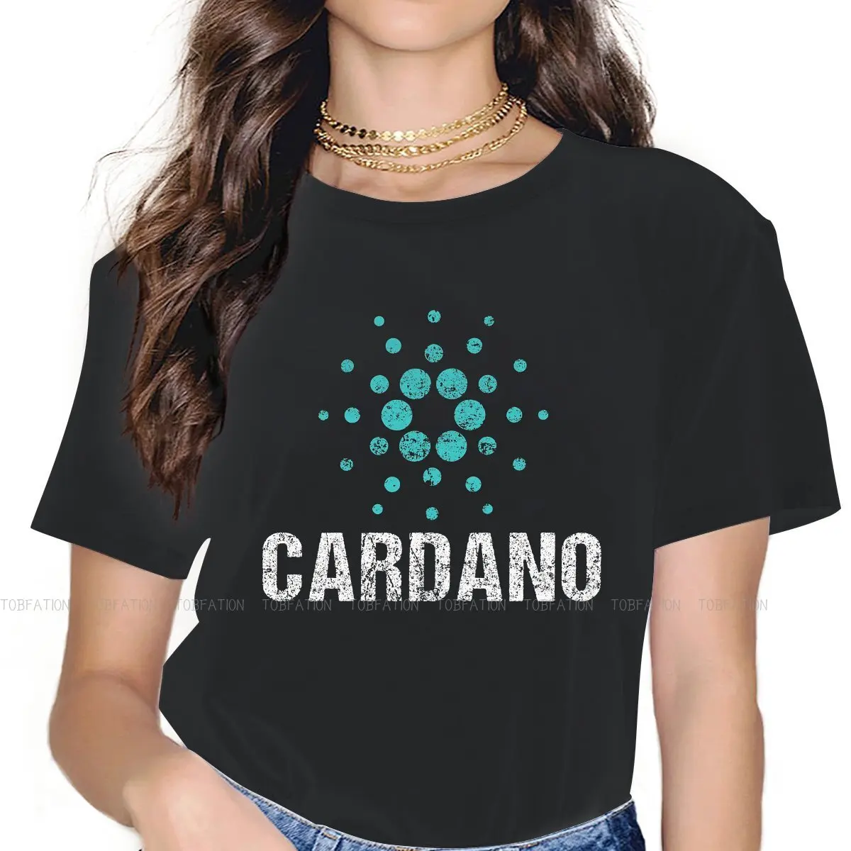 Cardano Ada Cute Girls Women T-Shirt Cryptocurrency Crypto Miner Blusas Harajuku Casual Short Sleeve Vintage Oversized Tops