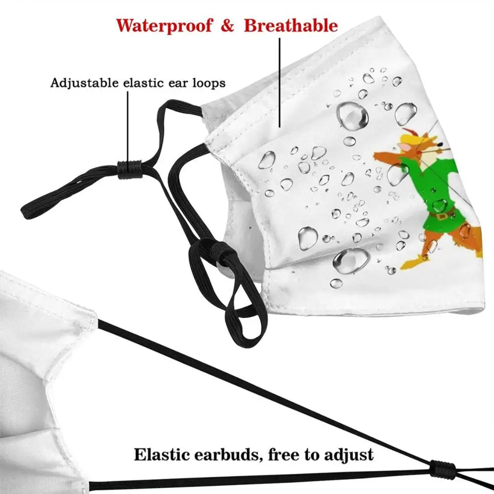 Knight Of Nottingham หน้ากากผู้ใหญ่เด็กล้างทำความสะอาดได้ Pm2.5กรองโลโก้ความคิดสร้างสรรค์ Robin Hood Fox Maid Marian