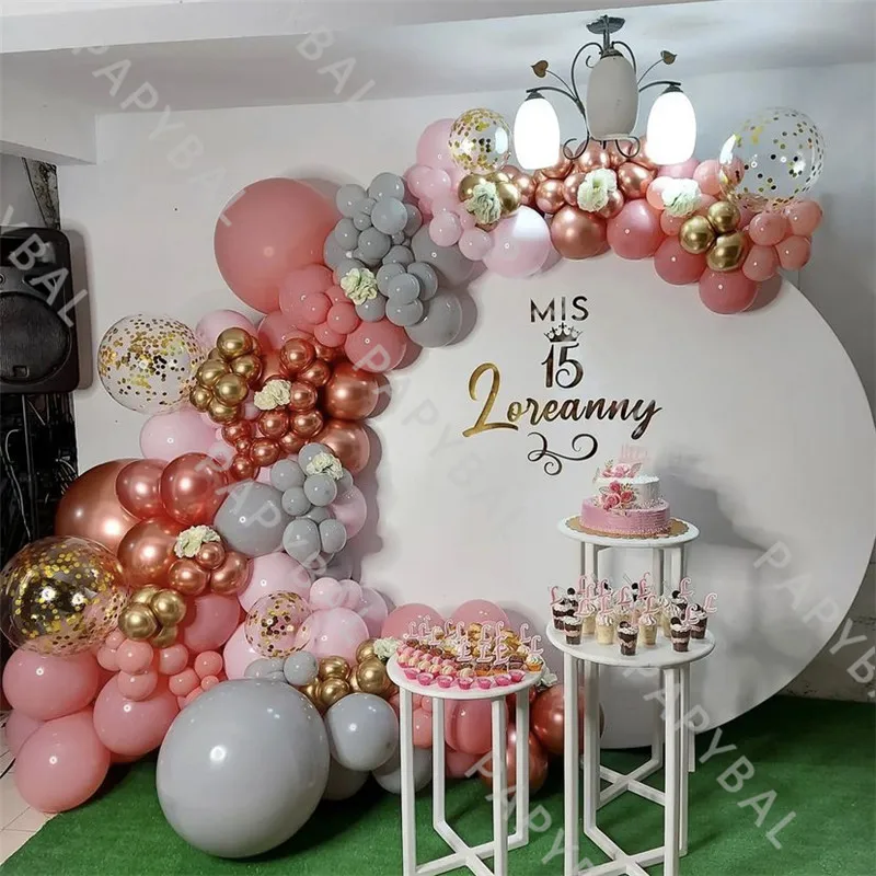 

185Pcs Wedding Balloons Garland Arch Kit Grey Pink Latex Balloon Set Baby Shower Birthday Party Decoration Globos Supplies