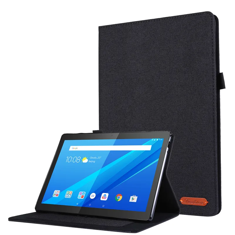 Kain Lembut Kembali Case PENUTUP UNTUK Lenovo Tab P10 Kasus Dudukan Flip Coque Cover untuk Lenovo Tab P10 TB-X705F TB-X705L 10.1 "Funda