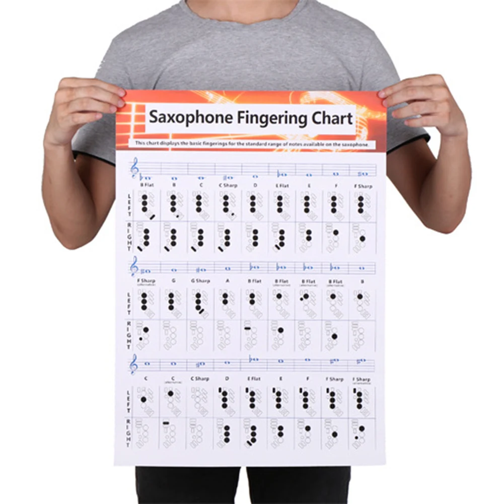 Saxophone Fingering Chord Chart Musical Beginner Instrument Practice Accessories