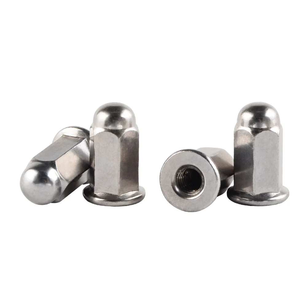 4 x Universal M6x1 Acorn Nuts for Harley Chopper Cobber Cafe Racer M10x1.25 Dome Head Hex Chrome Plated Acorn Nut Caps