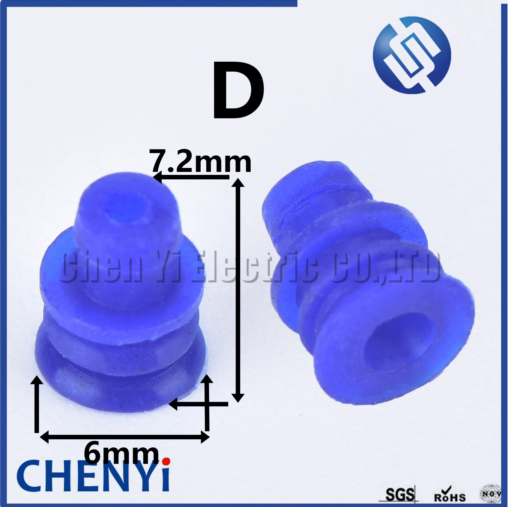 100 Pcs 0.6/1/1.5/1.8/3.5/6.3/9.5mm car wire connector waterproof ring circle rubber seal hollow plug silicone sheath cap