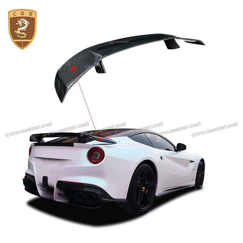 High Rear Wing Spoiler For Ferrari F12 Superfast Berlinetta 2013-2016 Carbon Fiber Novitec Rosso Style FF12NRW