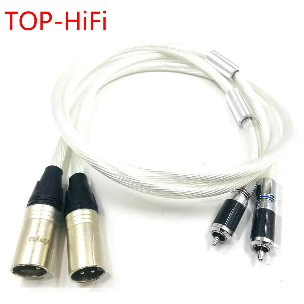 

TOP-HiFi Pair Rhodium plated RCA to XLR Balance Cable Pure Silver 7NOCC Cable 2RCA Male to 2XLR male Cable Balanced Cord