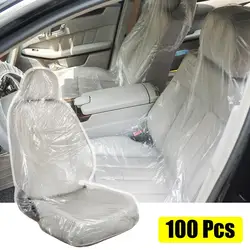 X Autohaux 100/200Pcs Disposable Transparent Anti-Dust Car Seat Protective Covers Plastic Workshop Garage Interiors Accessories