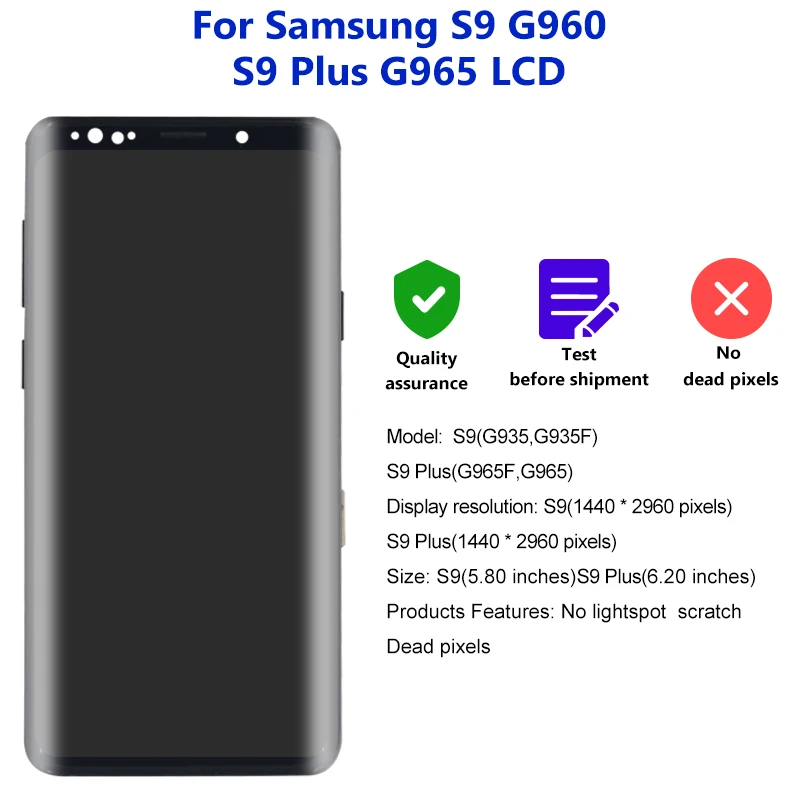 New Super Amoled For Samsung Galaxy S9 LCD Display Touch Screen Digitizer For Samsung S9 Plus S9+ LCD G965F G960F