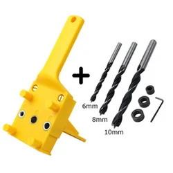 Woodworking Hand Tools Quick Wood Doweling Jig ABS Plastic 6/8/10mm Drill Bit Hole Puncher Wood Doweling Jig Punch Locator Drill