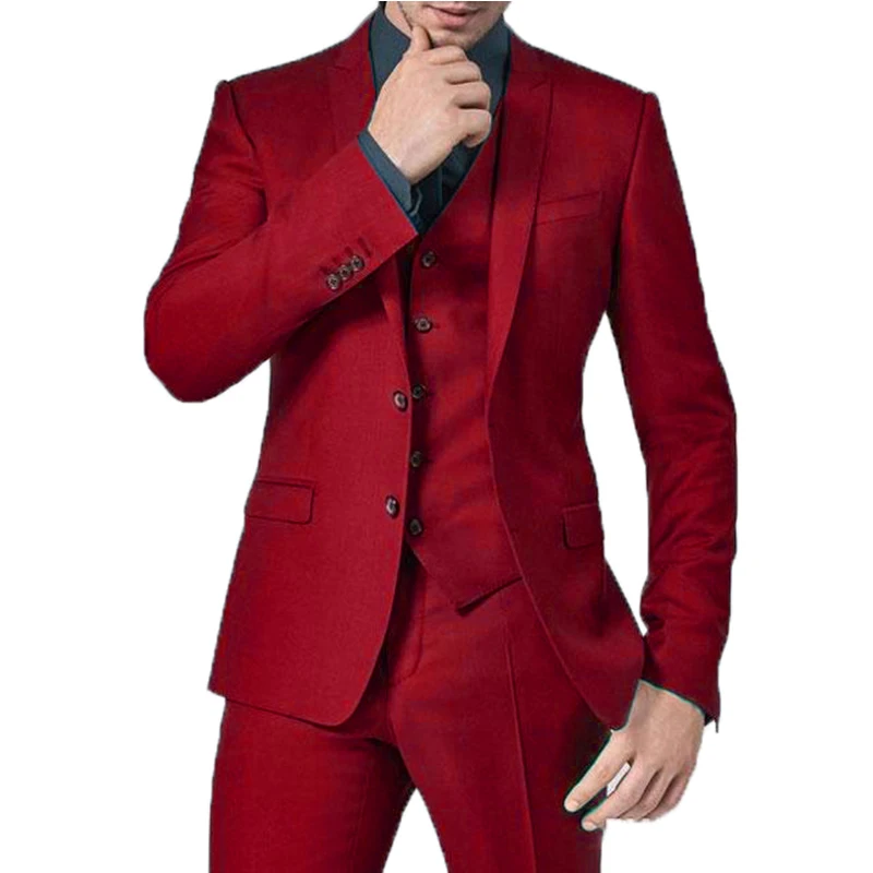 Fatos de casamento masculinos, Roupa do noivo, Terno de negócios, Vestidos de baile, Jaqueta, Calças, Colete