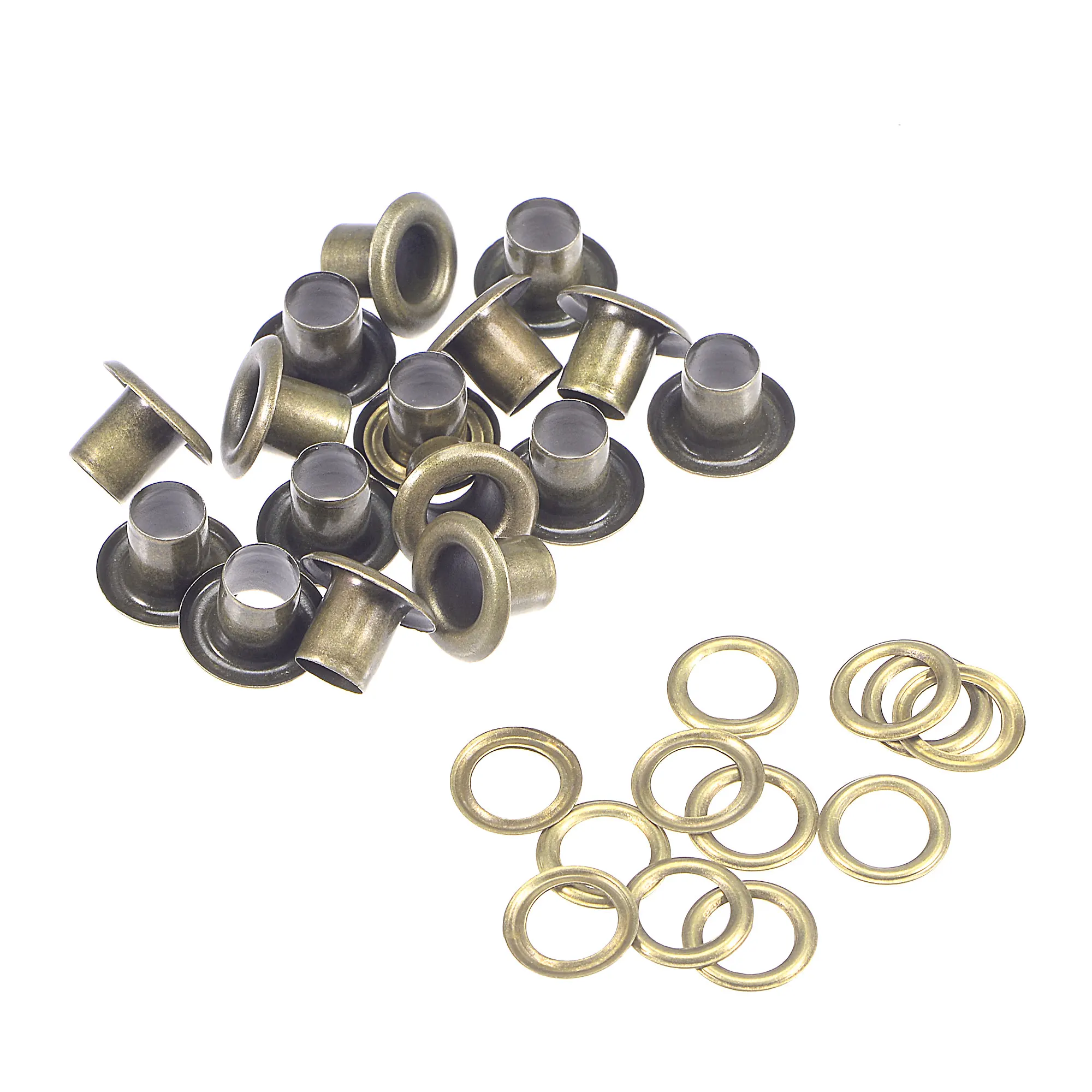 

200Set Eyelets with Washers, 10 x 5 x 7mm Alloy Through Hole Hollow Rivets Grommets Bronze Tone