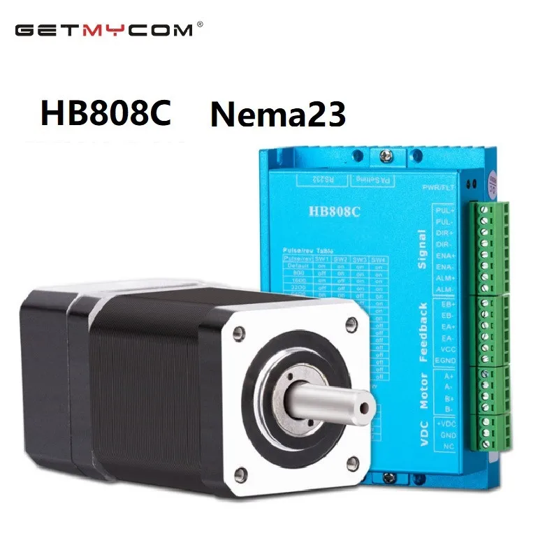 

Getmycom Original 57mm 57HB250-54B with HB808C Hybird step driver 1.5N.m Nema23 closed loop stepper motor kit2 phase