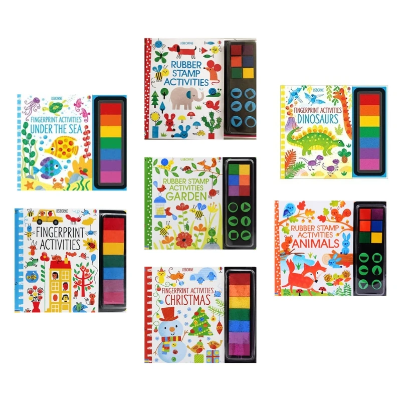 7Styles Cute Animal Paint Learning Notebook Finger Graffiti Painting Picture Book Pigment Washable Color Children Baby Drawing