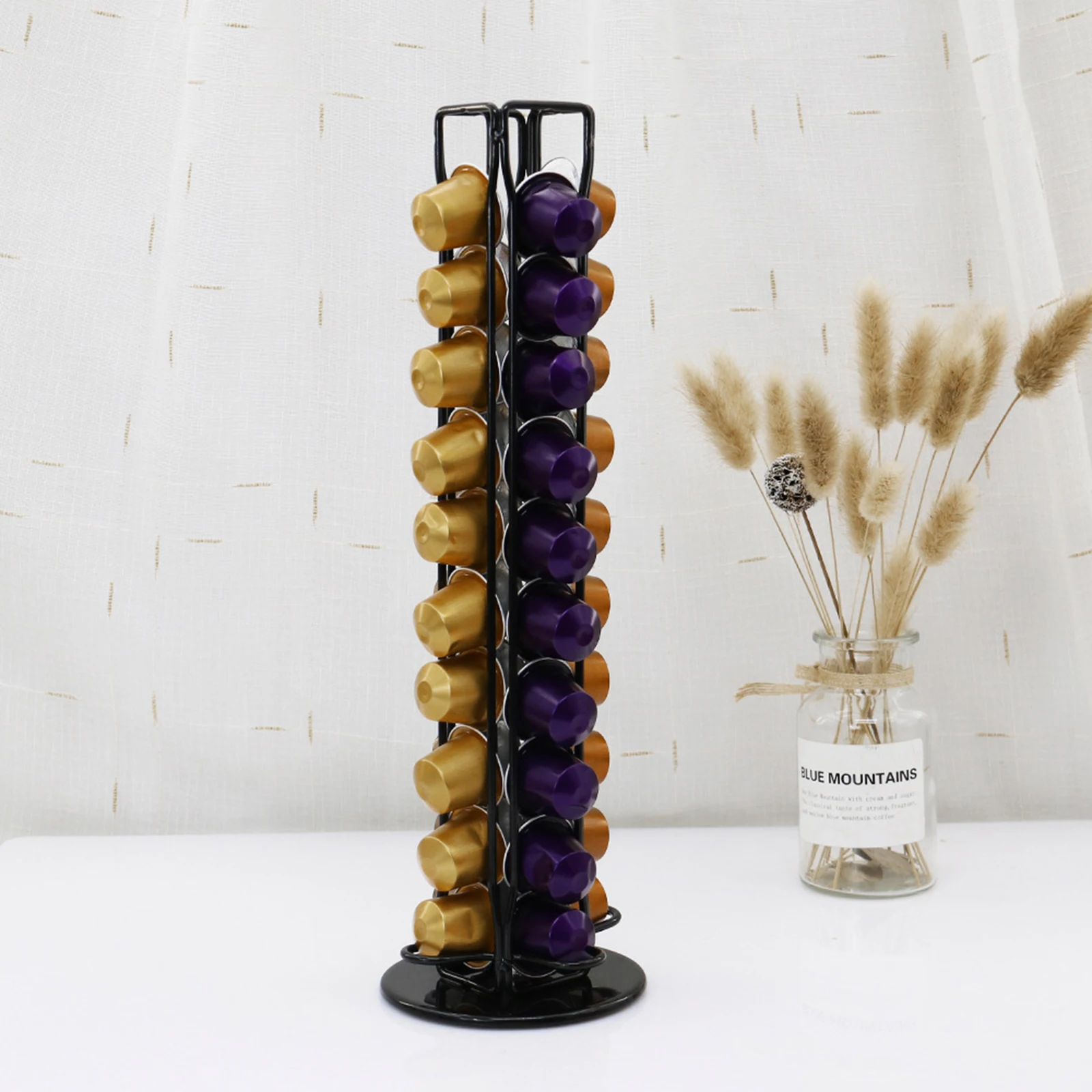 Capacity of 40 Coffee Pod Capsule Holder Rotatable Rack Storage Dispenser Fits Nespresso Coffee Bar Cafe Shop