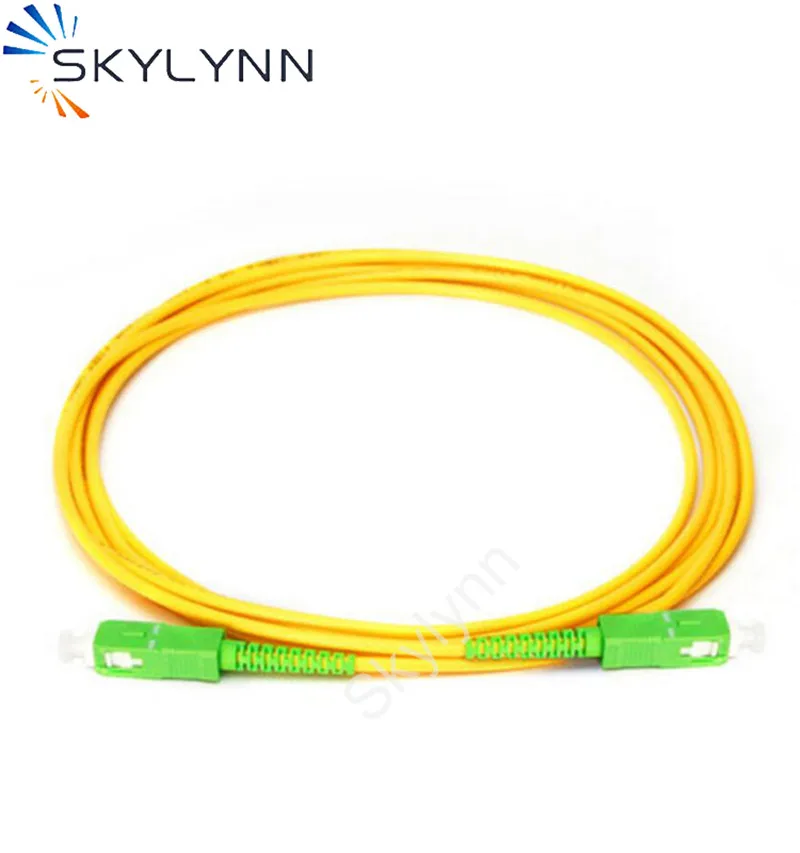 Imagem -02 - Cabo de Fibra Óptica para Telecomunicações sc Apc sm G652d Núcleo sx Comprimento de Metro Jaqueta Lszh Amarela 50 Pcs Conector sc Upc