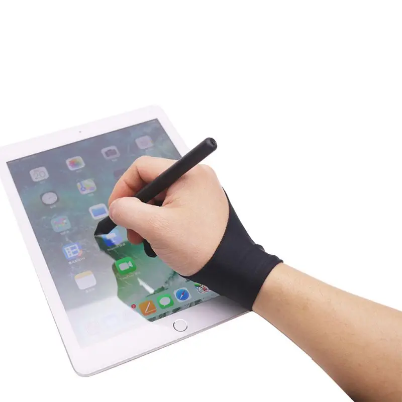 Перчатка для рисования с двумя пальцами, защита от загрязнений, предпочтение художнику, любая графическая живопись, цифровое полотно для письма, для правой и левой руки