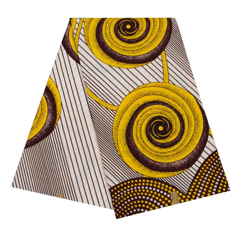 

New Wax Fabric Yellow Print African Ankara Veritable Guarantee Real Wax Real 6Yards