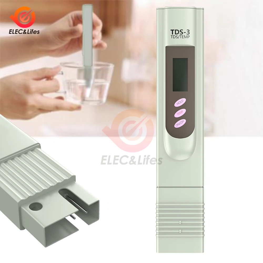 Mini TDS EC Meter Temperature Tester Pen LCD display Digital Water Quality Filter Purity Tester TDS-3 PH Meter