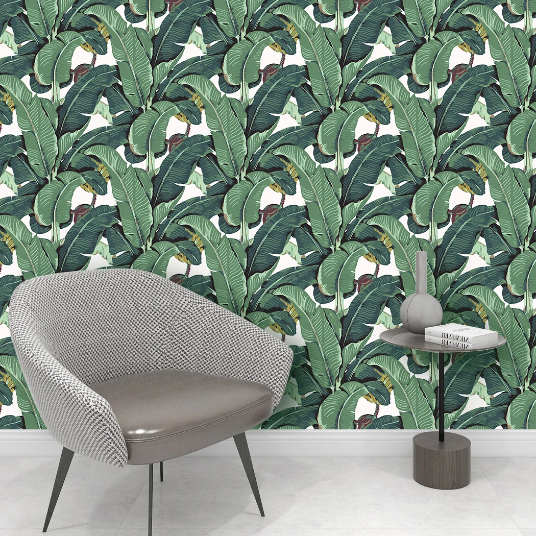 Tropical Palm Leaf Peel and Stick Wallpaper Green Banana Leaves Self Adhesive Wall Paper Removable Contact Paper for Living Room - Image 3