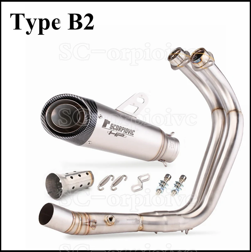 Voor Yamaha MT-07 FZ-07 Motorcross Uitlaat Voor Pijp Motorfiets Uitlaat Systeem Gemodificeerde Escape Moto Racing Yzf MT07 FZ07 Tracer - afbeelding 1