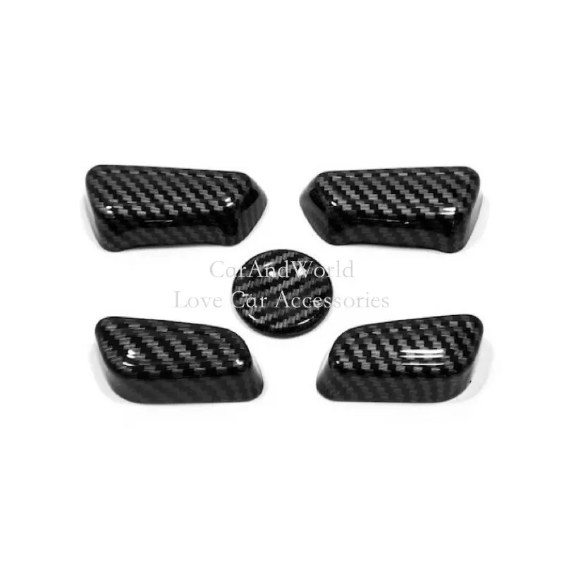 لتويوتا هايلاندر كلوغر 2021-2025 مقعد ضبط زر سويفت غطاء إطاري ألياف الكربون ملصق الزخارف اكسسوارات السيارات الداخلية