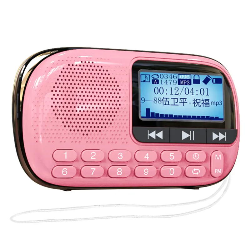 

TF card U disk music MP3 player portable digital keypad FM radio LCD HD screen broadcast USB charging radios big horn speaker