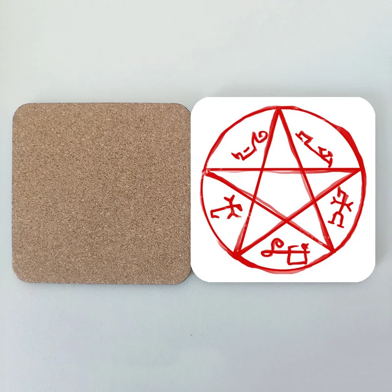 6pcs spn room wall decor pads the Winchester-bros anti-possession wooden coffee cup mat sauron party favor gifts custom