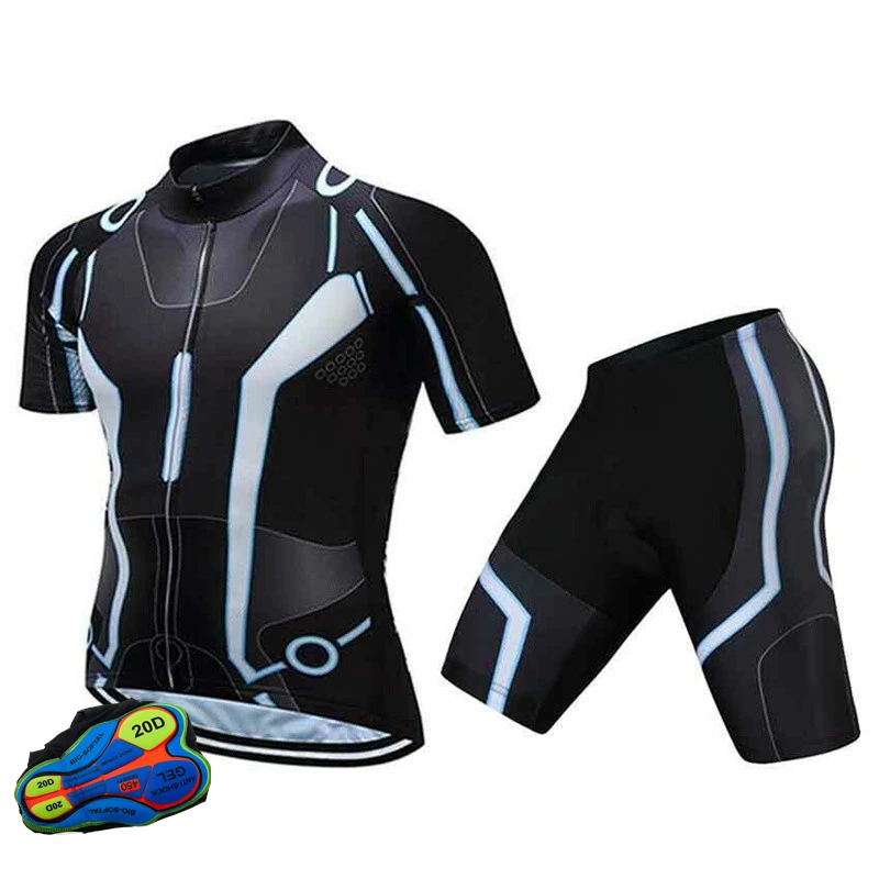 Men Popular Bicycle Sets Summer Short Sleeve Cycling Jersey With Shorts Breathable Quick Drying Bike Uniform Mountain Bike Wear