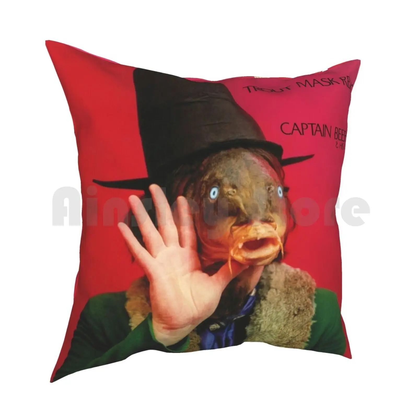 Trout Mask Replica Pillow Case Printed Home Soft Throw Pillow Trout Replica Captain Beefheart 4Chan Meme Music Abstract