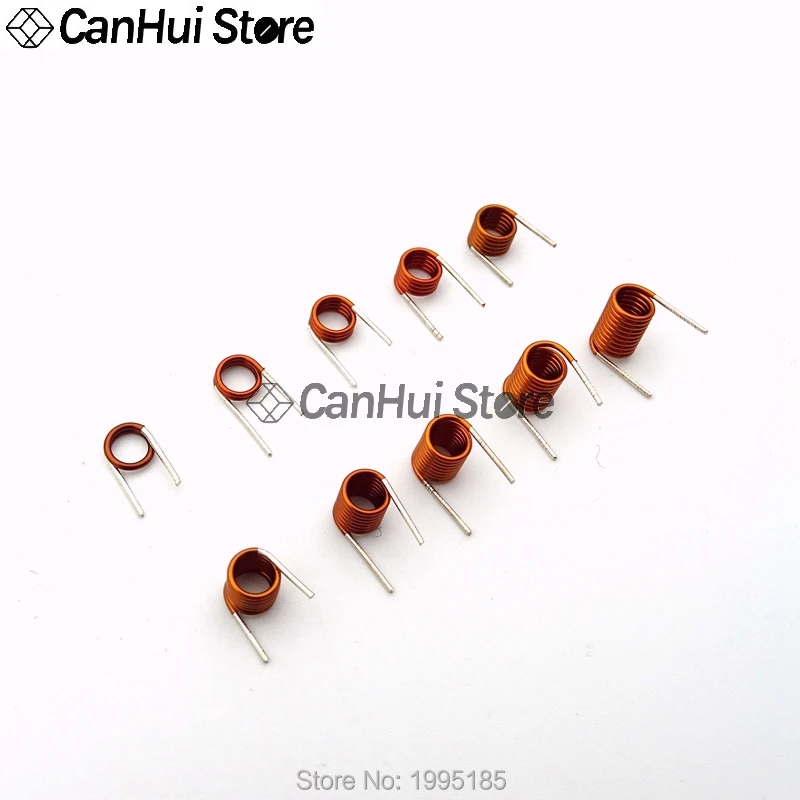 50pcs coilcraft inductor Copper Wire Hollow Coil Inductance Remote Control FM Inductor3.5*1.5/2.5/3.5/4.5/6.5/7.5/8.5/10.5T*0.7