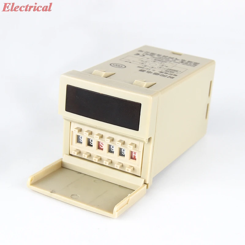 1pc Cyclic Digital Display Time Relay Flip Type YH48S-S Time Delay Unit 8 Pins 2NO 2NC DC 12V 24V AC 220V 380V With Relay Socket