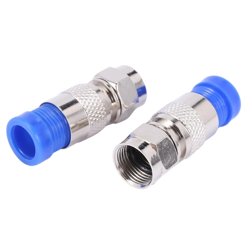 50PCS RG6 Compression Connectors Coaxial Cable Waterproof Connection F Compression Connector RG6 Coaxial Compression Tool