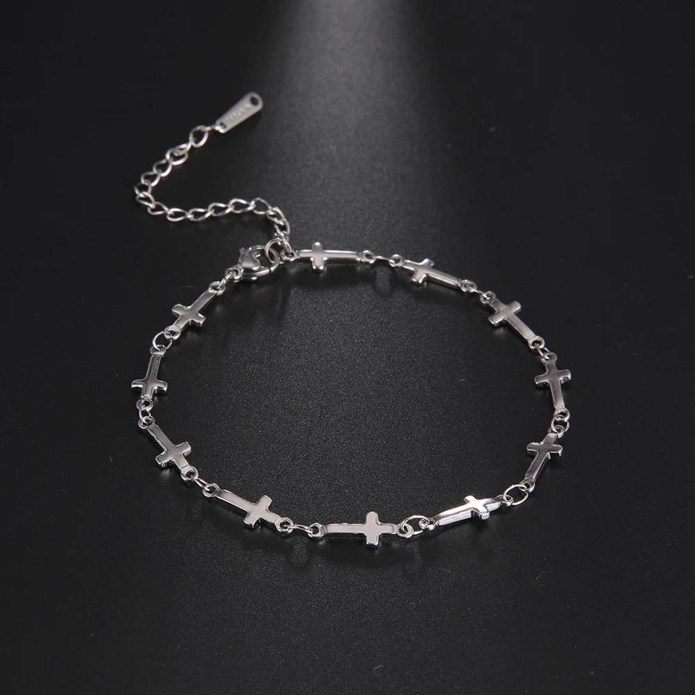 Skyrim Mode Kreuz-Armband Edelstahl Verstellbare Armbänder Jesus Christlicher Schmuck Geschenk für Frauen Großhandel – Detail 1