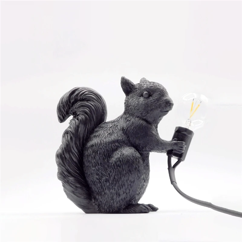 Nordic Design Cute Animal lamp Squirrel night lights Led lamps room decoration Night light for Bedroom decor Table Lamps Gift