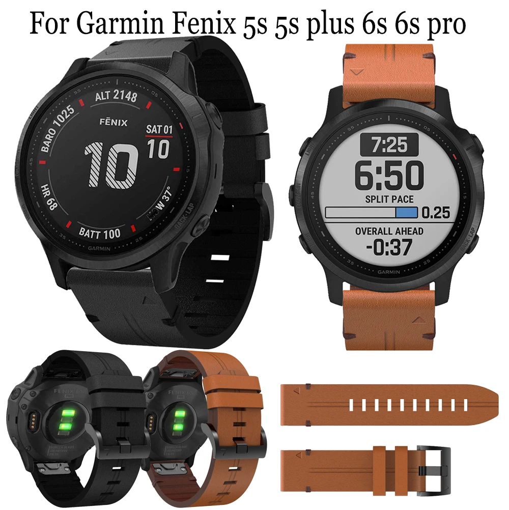 

Новый кожаный ремешок для наручных часов, ремешок для Garmin Fenix 5S plus 6S pro, умный браслет 20 мм, легко устанавливаемый ремешок для Fenix 6s