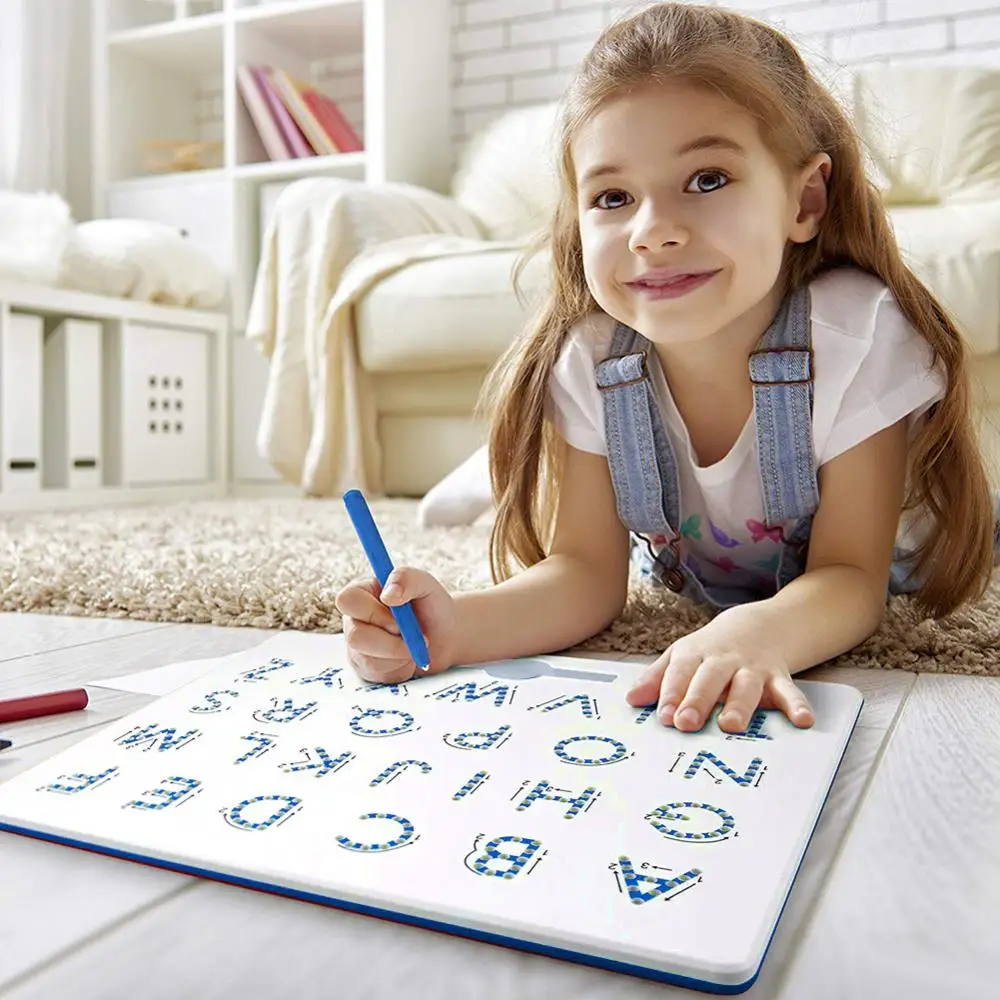 Tablero de dibujo magnético para niños, letras ABC, educación de aprendizaje, plato para garabatear borrable