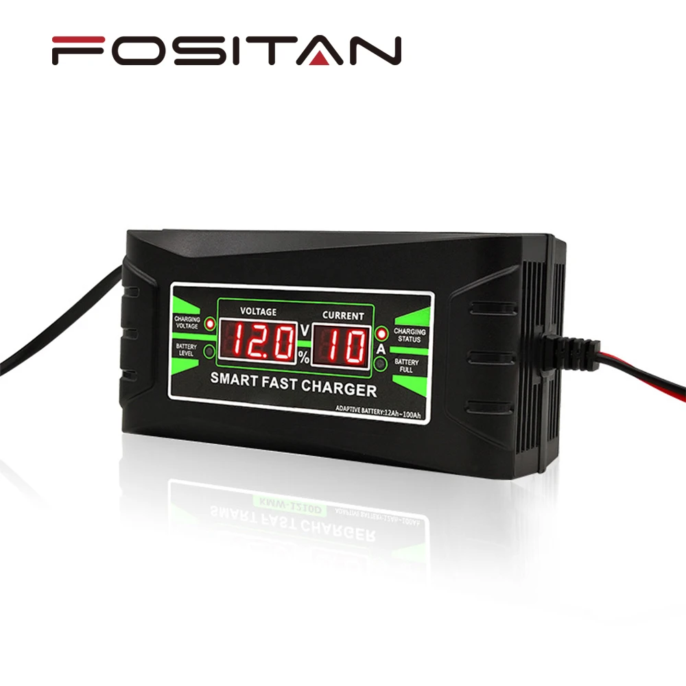 12V 6A Full Automatic Intelligent Smart Car Battery Charger Digit LCD Display Gel Colloidal Lead-acid Battery Charger