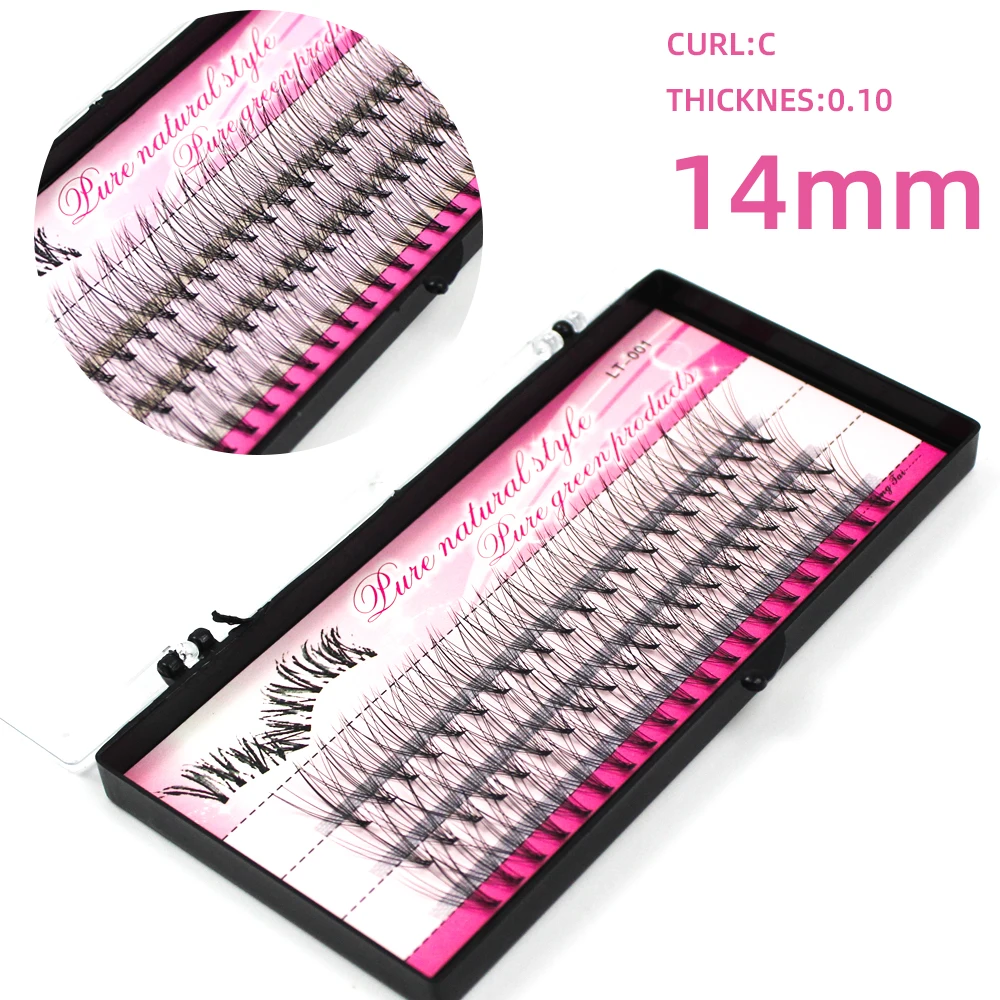 60pcs Individual Cluster Eye Lashes Professional Makeup Grafting Fake False Eyelashes for Eyelash Extensions False Eyelashes Tab