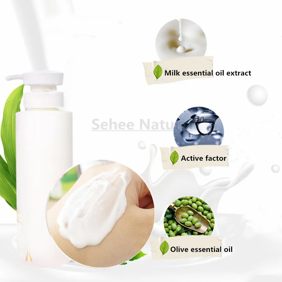 Milk Body Cream Moisturizing Fresh Skin Brightening Great for Dry Skin Cosmetics OEM 1000g Big Bottle